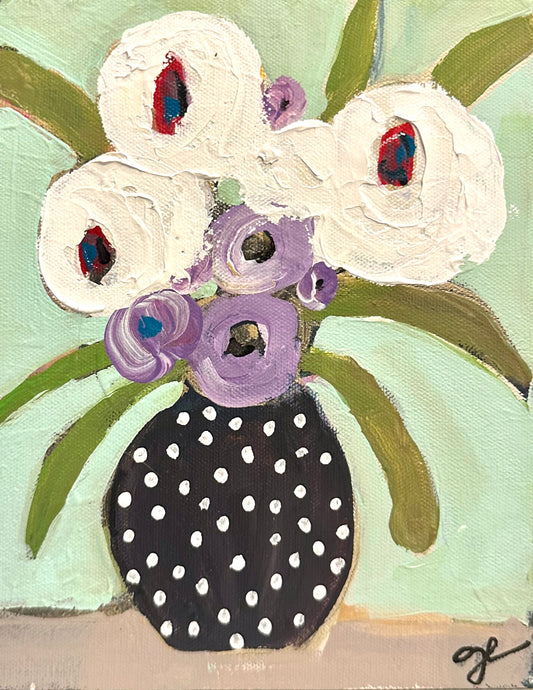 Black Polka Dotted Vase